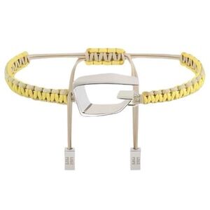 Givenchy Yellow and Silver Braided Bracelet